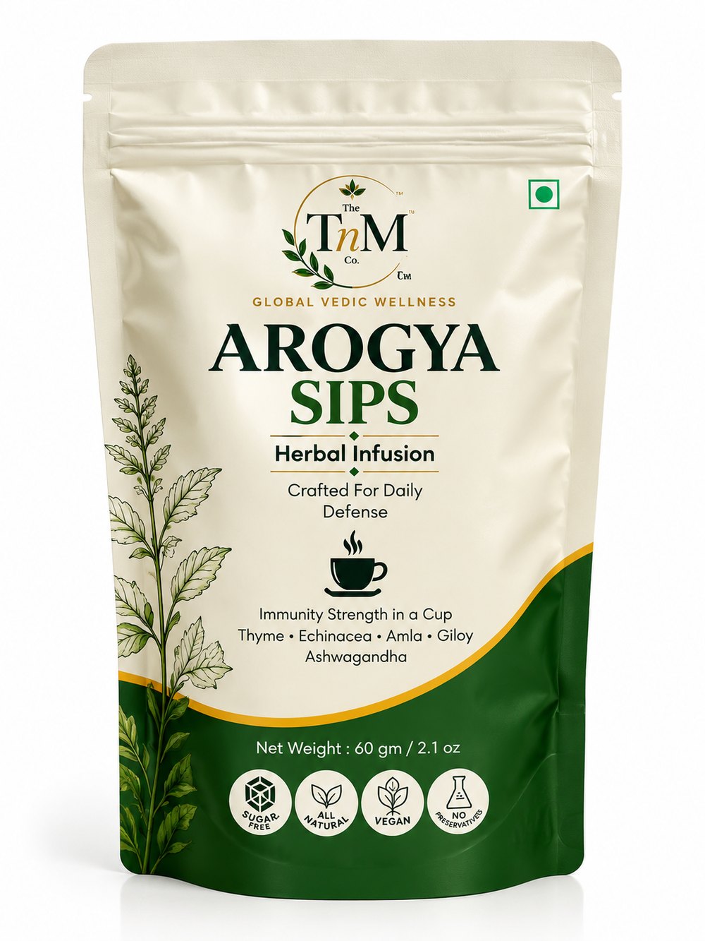 Arogya Sips herbal infusion pouch by The TnM Co.